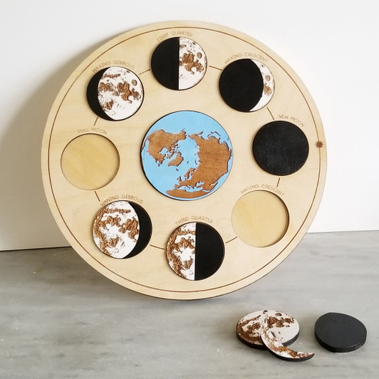 Moon Phases Wooden Engraved Puzzle