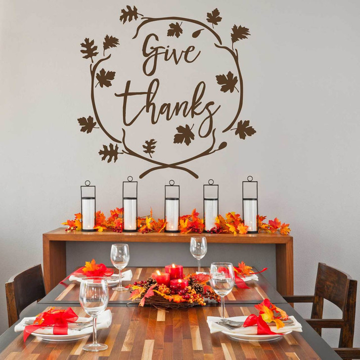 Give Thanks Laurel Decal Set Room Preview