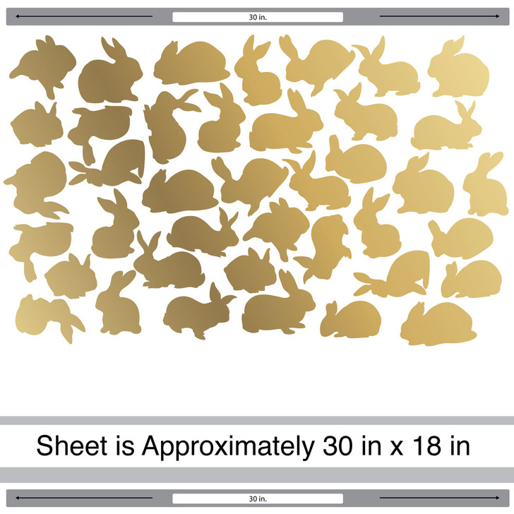 Golden Bunny Decal Set - Gold Kiss Cut Bunny Decal