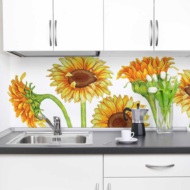 Sunflower Watercolor Wall Decal Set By Chromantics