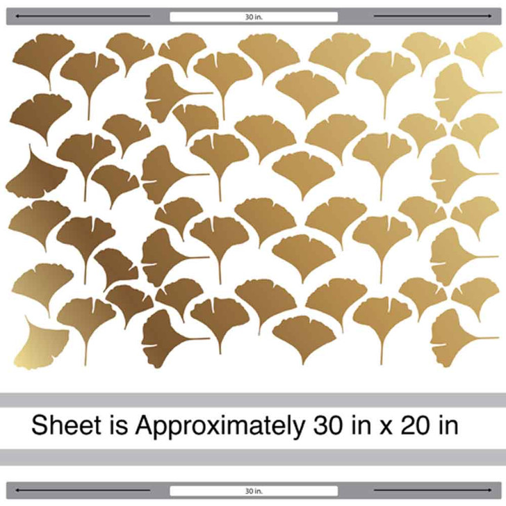 Ginkgo Leaf Gold Decal Set Gold Kiss Cut Leaf Decal
