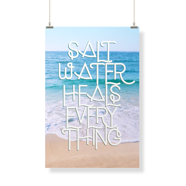 Saltwater Heals Everything  Decor Banner