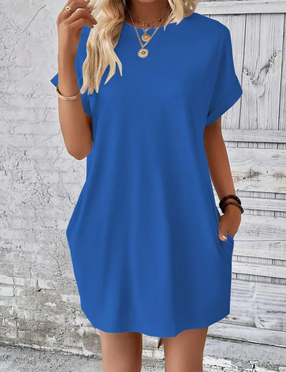  Women's Regular Short Sleeve Pocket Dress 