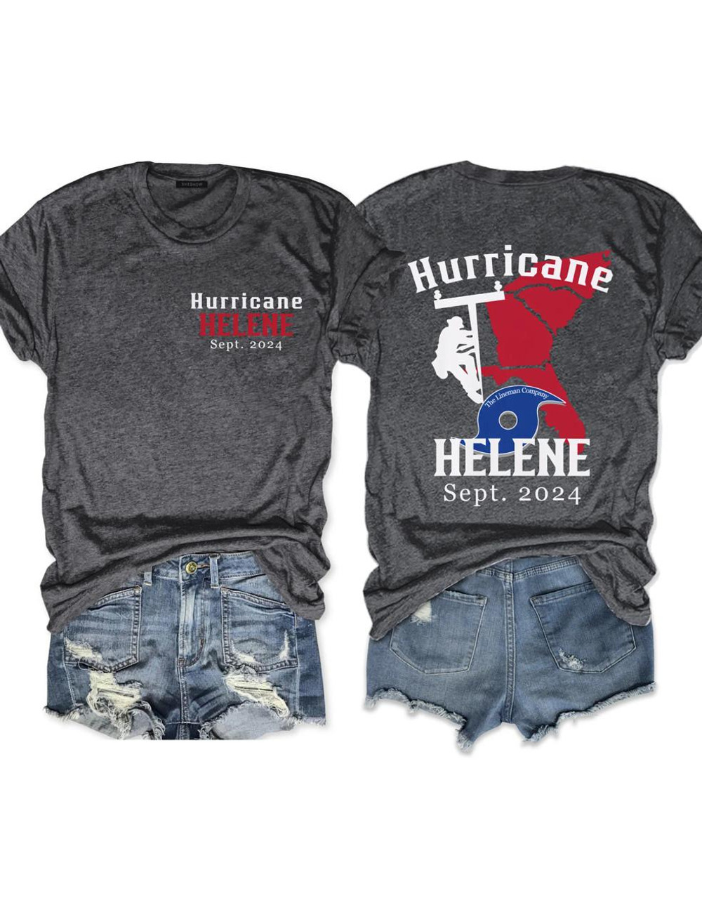  Hurricane Helene American Lineman Tee For Women And Men 