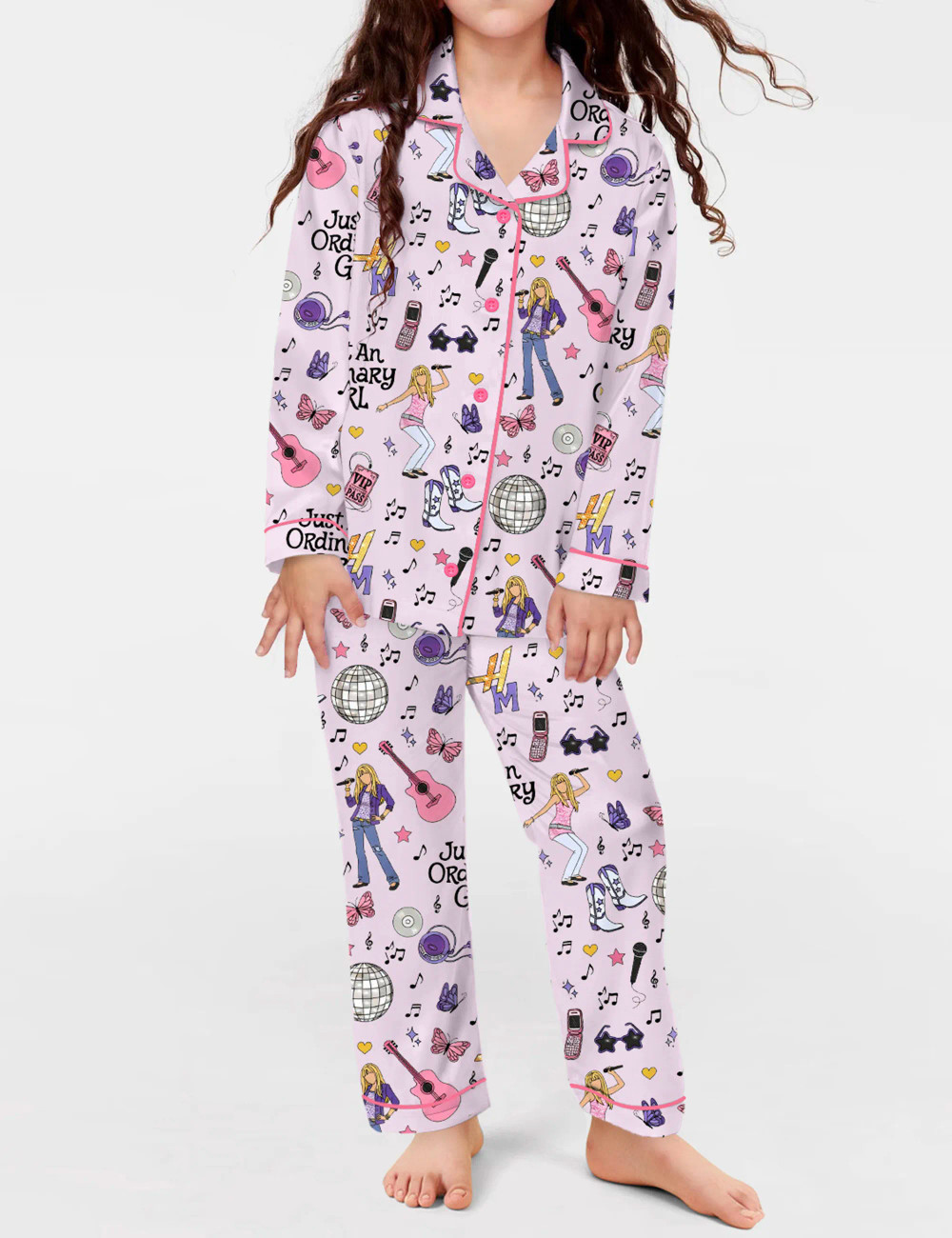 The Life Hannah Silky Satin Pajama Set For Kids