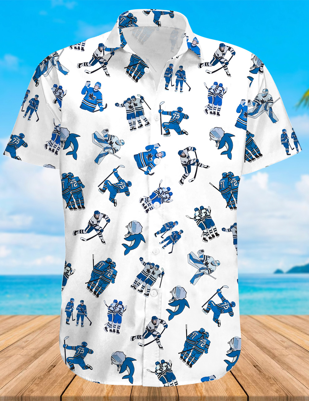 Vintage Sharks Haiwaiian Shirt For Men