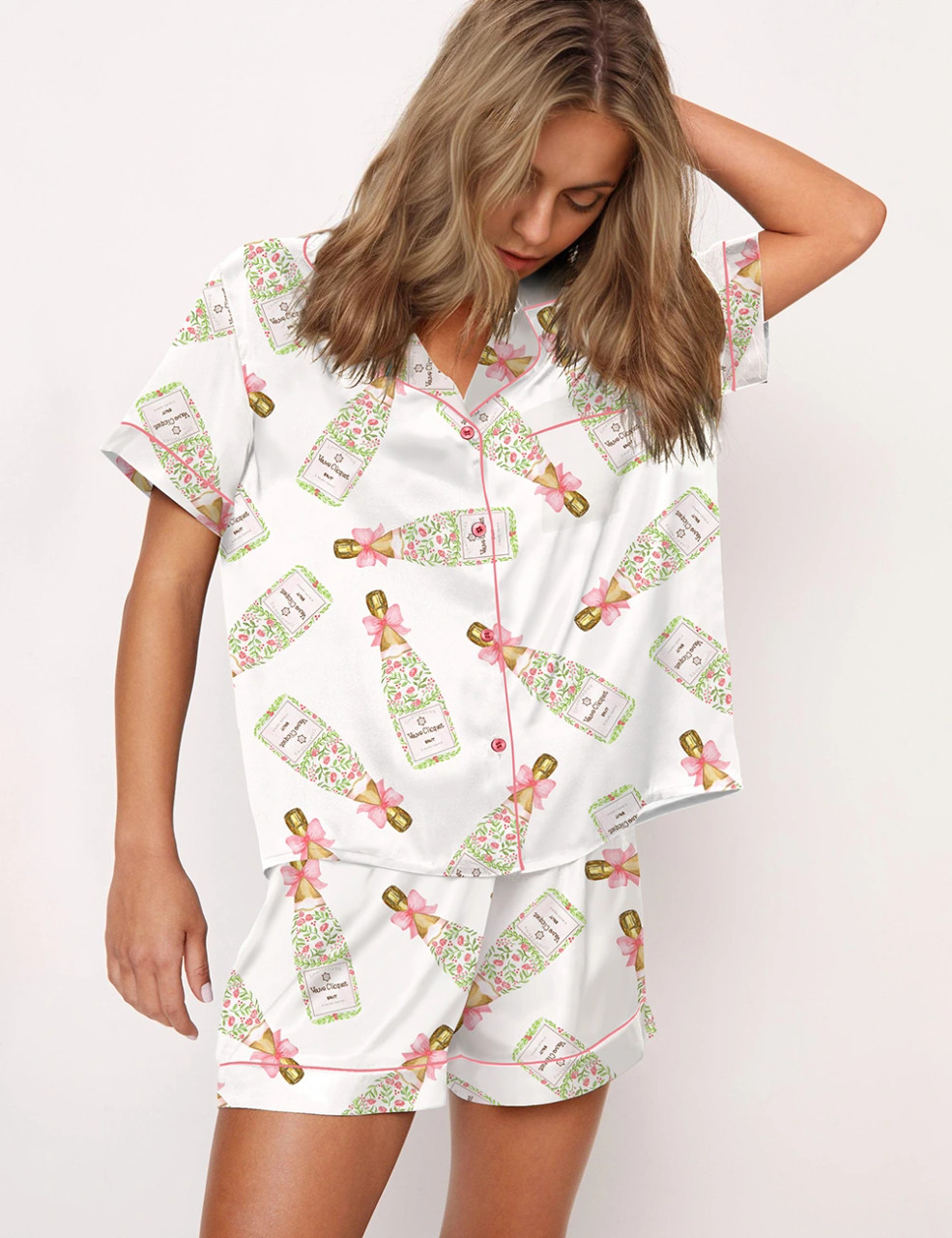 Trendy Watercolor Bows Pajama Set - Zerelam