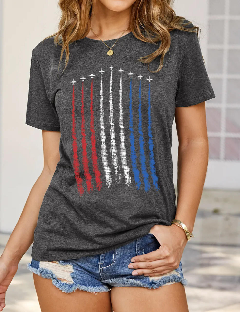 Red White Blue Air Force Flyover Tee