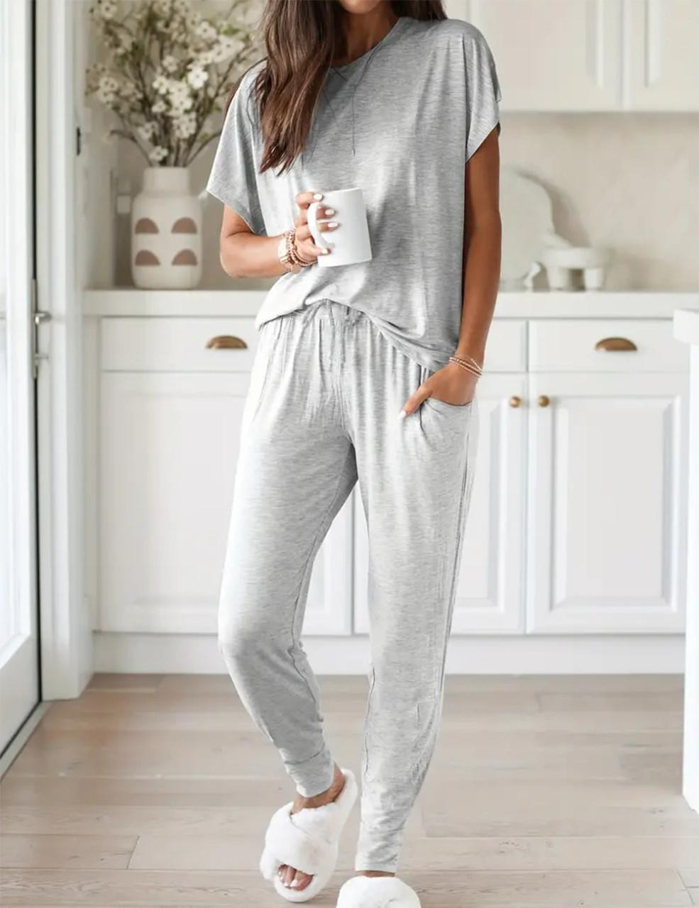Casual Solid Pajama Set