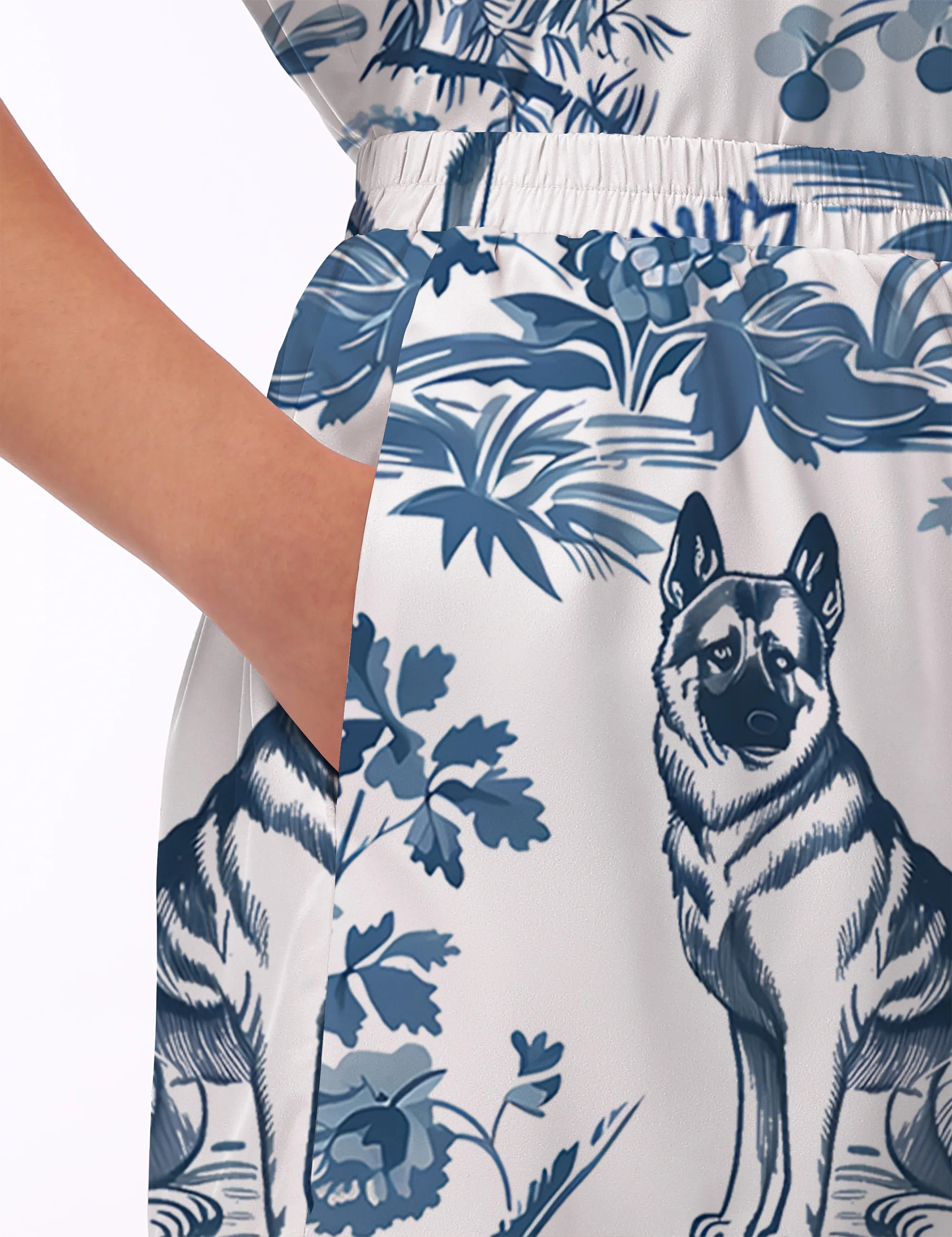 German Shepherd Silky Satin Pajama Set For Women