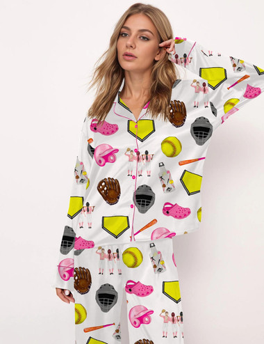  Softball Theme Pajama Set 