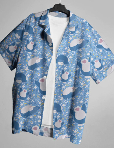  Snorlax Hawaiian Button-Up Shirt 
