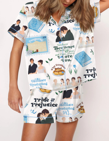 Pride And Prejudice Novel Satin Pajama Set For Women