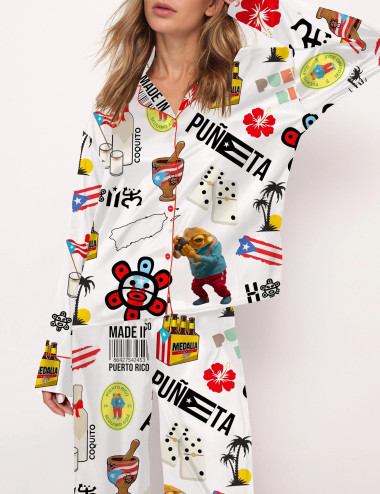 Puerto Rico Satin Pajama Set For Women
