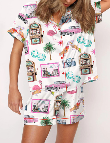 Las Vegas Satin Pajama Set For Women
