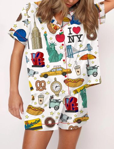 New York City Satin Pajama Set For Women