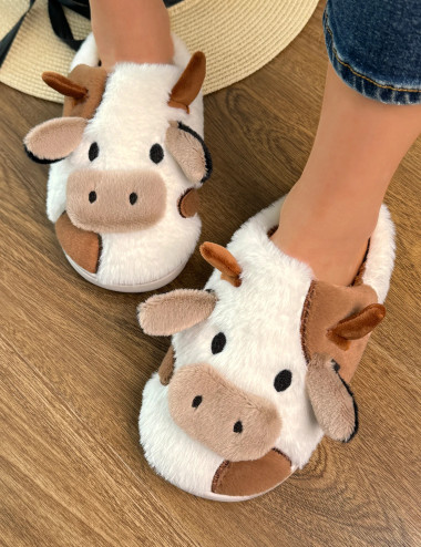 Cow Shape Cotton Slippers
