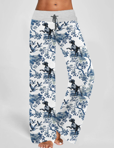 German Shorthaired Pointer Contrast Wide Leg Pants For Women