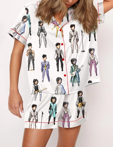 Prince Purple Rain Silky Satin Pajama Set For Women