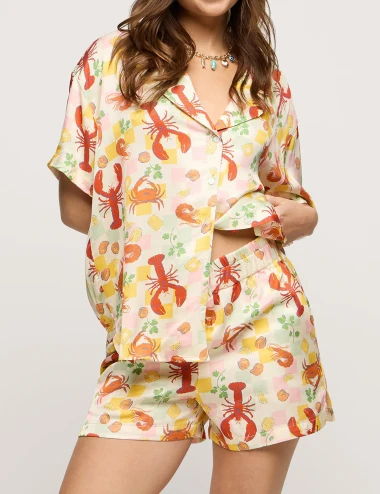 Crab Boil Short Pajama Set For Women
