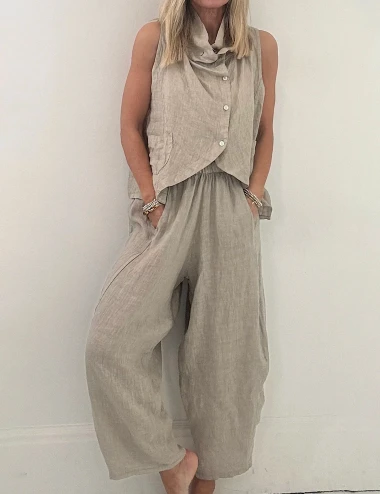 Cotton Linen Summer Set For Women