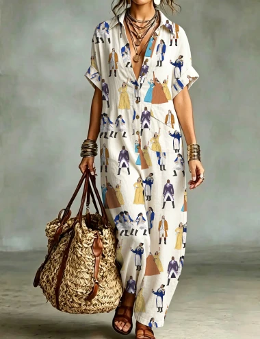 Hamilton Cotton Button Shirt Jumpsuit For Women