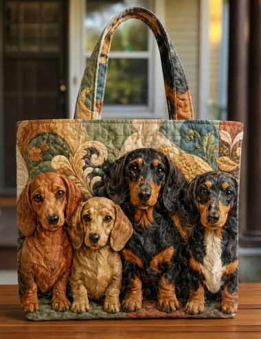 Dog Lover Quilted Tote Bag