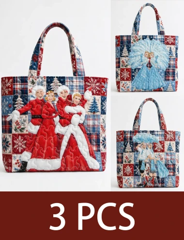 White Christmas Quilted Tote Bag