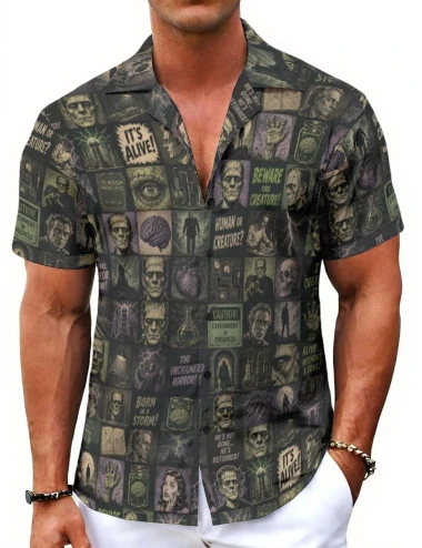 Midnight Laboratory Horror Hawaiian Shirt For Men