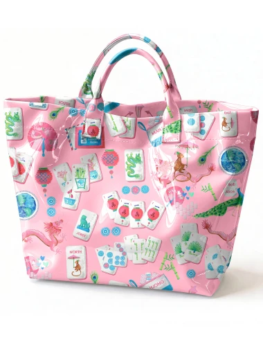 Chinoiserie Mahjong PVC Tote Bag