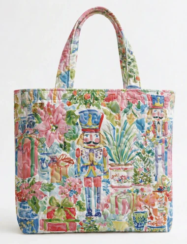 Holiday Nutcracker Quilted Tote Bag