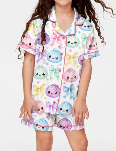 Kawaii Dumpling Pajama Set For Kids