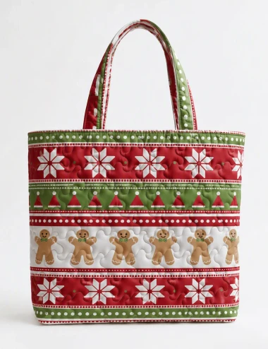 Christmas Seasonal Quilted Tote Bag