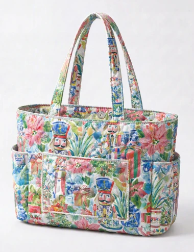 Christmas Multiple Pockets Quilted Tote Bag