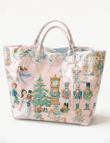 Nutcracker Ballet Christmas PVC Tote Bag
