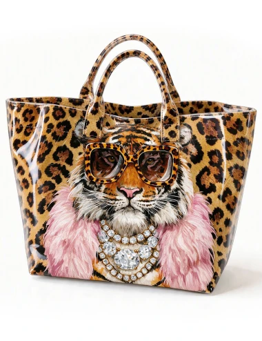 Leopard Tiger PVC Tote Bag