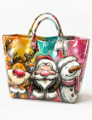 Reindeer Santa Snowman Look At Me Being PVC Tote Bag