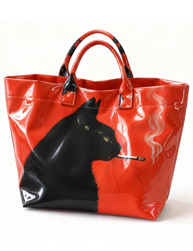 Black Cat Smoking PVC Tote Bag