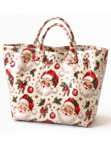 Vintage Santa Christmas PVC Tote Bag