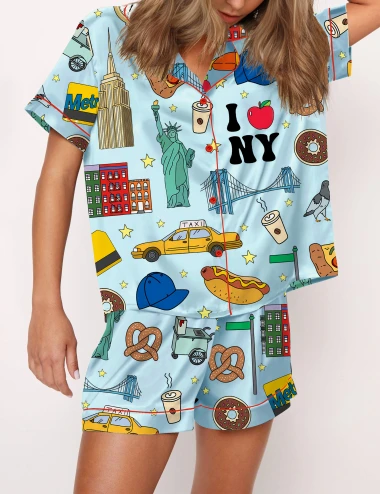 New York Satin Pajama Set For Women