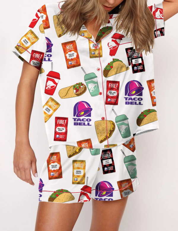 Taco Print Pajama Set For Women