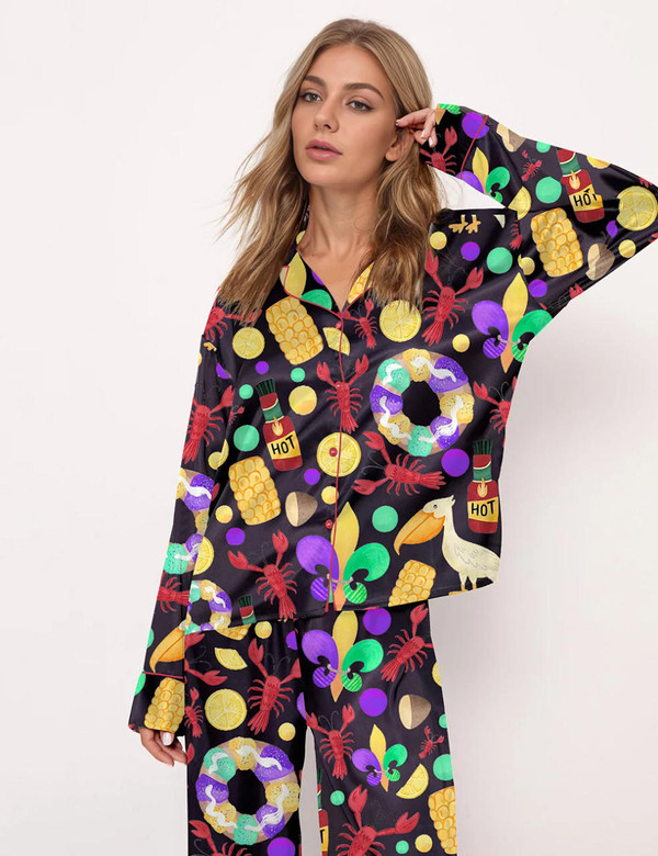  Mardi Gras Crawfish Pajama Set 