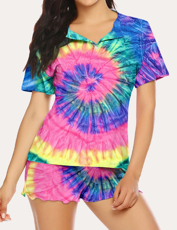  Tie Dye Pajamas Set 