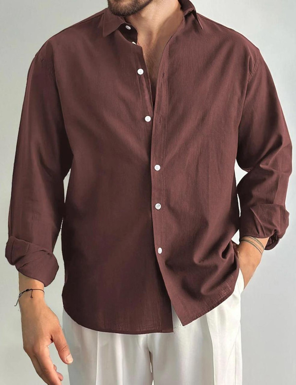  Loose Casual Solid Color Shirt 