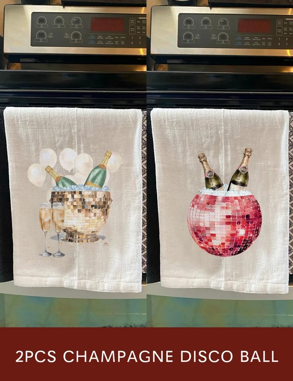  Champagne Disco Ball Tea Towel 