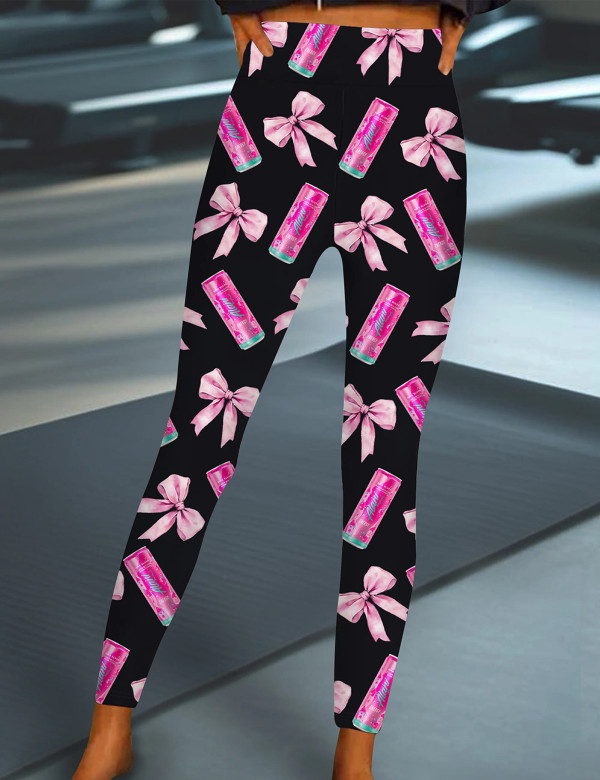 Coquette Energy Drinks High Waist Leggings For Women