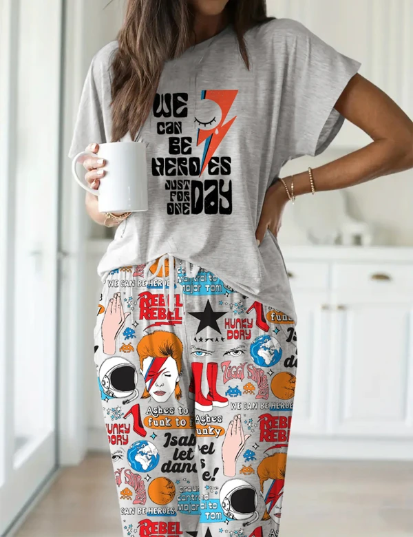 Bowie Musician Casual Pajama Set For Women