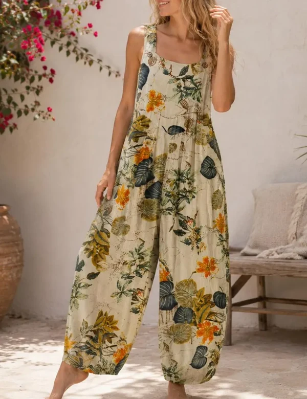 Summer Holiday Floral Jumpsuit For Women