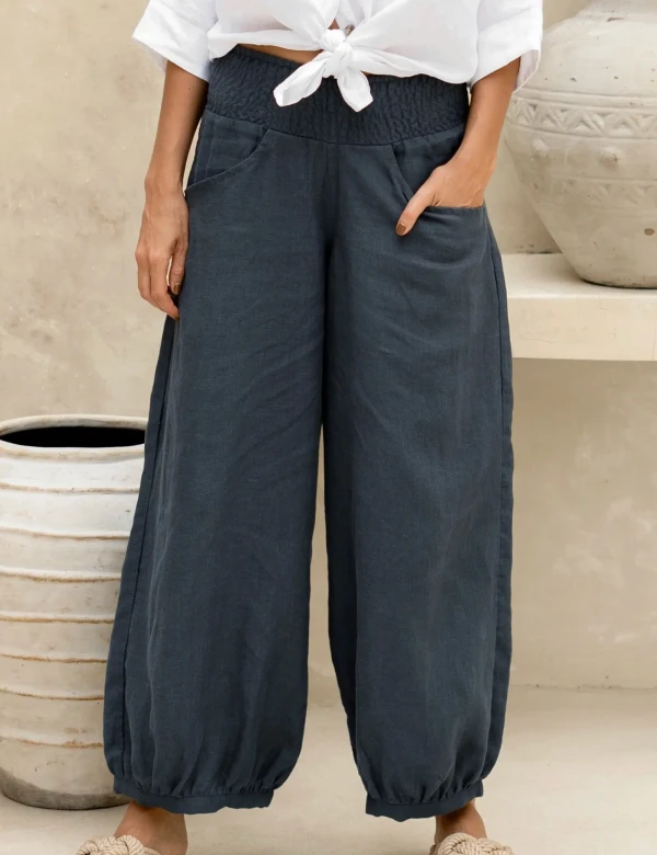Cotton Linen French Summer Pants For Women