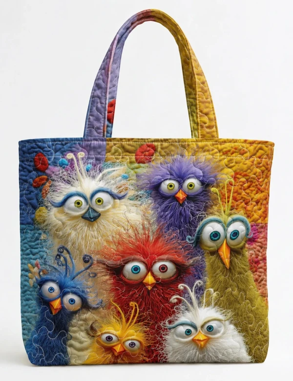 Colorful Animal Lover Quilted Tote Bag